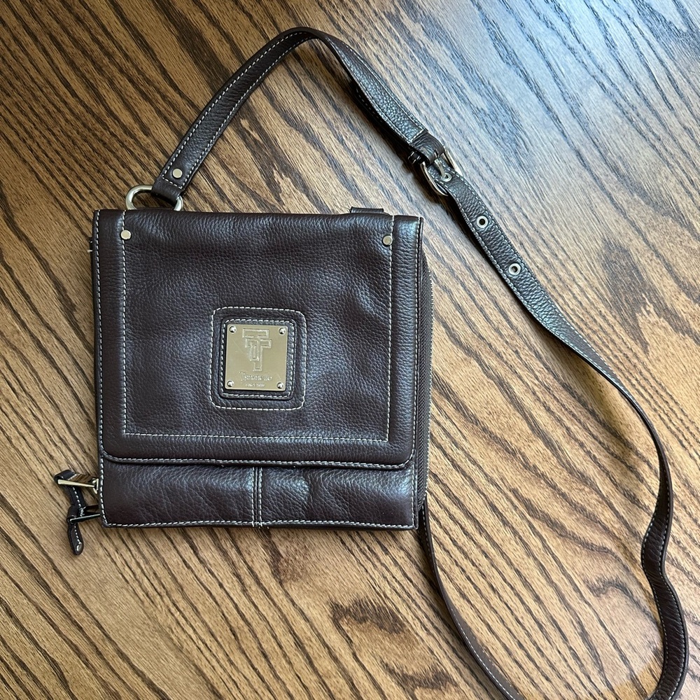 Tignanello Brown Leather Crossbody Bag